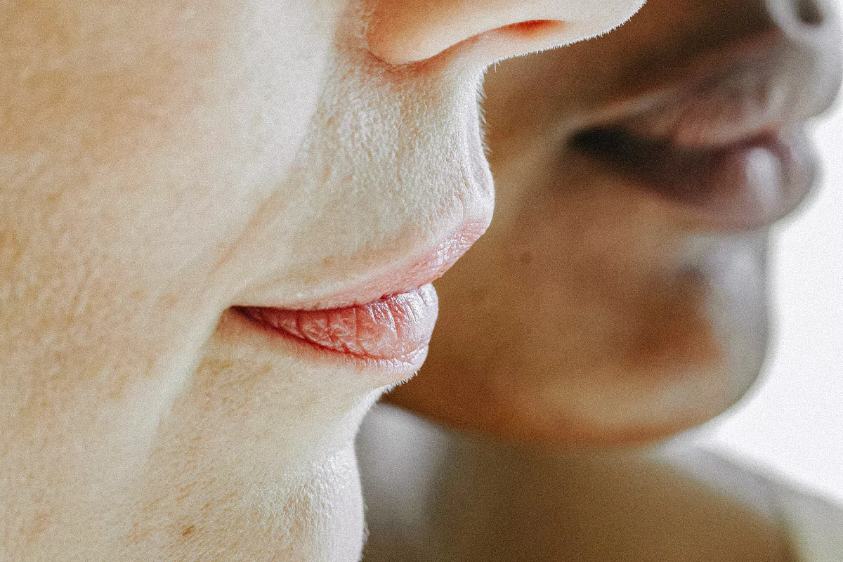 Close up skin tone of two women